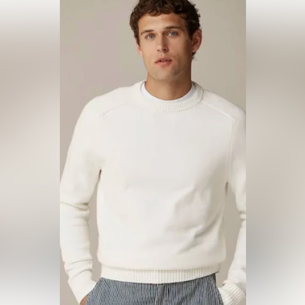 J. Crew Factory Lambswool Crewneck Sweater in Heathered Beige size XL